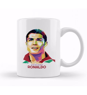 Geometric Celebrity Cristiano Ronaldo Kupa Bardak Porselen