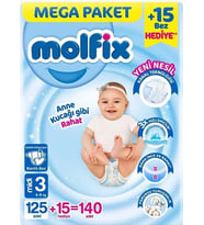 Mega Paket Bebek Bezi 3 Beden 4-9 Kg 140 Adet