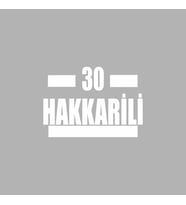 30 Hakkarili Araba Sticker siyah 16x9 CM (Beyaz)