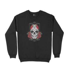 Kuru Kafa Güllü Siyah Sweatshirt