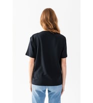 Unisex T-Shirt, kısa kollu oversize t-shirt, Pamuklu Siyah Bisiklet Yaka Oversize Tişört. (Koyu Lacivert)