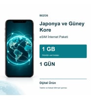 Japonya ve Güney Kore eSIM İnternet Paketi Günlük 1 GB 1 Gün