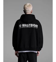 Unisex Wrstbhvr Baskili Hoodie Kapüşonlu Sweatshirt (Siyah)
