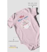 Mini Nöbet Amiri Baskılı Bebek Zıbını – Çıtçıtlı Body  %100 Pamuk Kısa Kol (Bebek Pembesi)