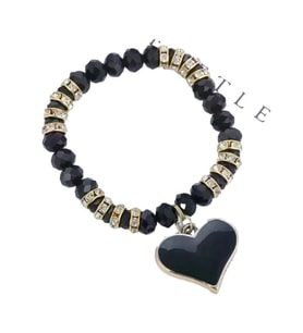 Omark Cotton Black Heart Bileklik