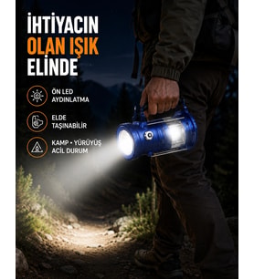 Usb Şarjlı Çok Fonksiyonlu Kamp Feneri - Taşınabilir Ve Dayanıklı