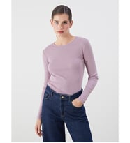 LCW EVERYDAY Lila Bisiklet Yaka Kadın Body