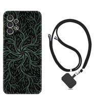 Samsung Galaxy M14 Kılıf Silikon Boyun Askılı İpli Desenli Silikon Sarmaşıklar 1675