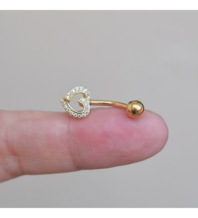 Kalpli Göbek Piercingi Çelik Gold Renkli Minimal (Çok Renkli)