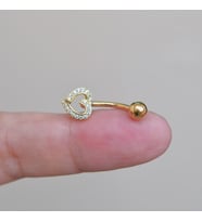 Kalpli Göbek Piercingi Çelik Gold Renkli Minimal (Çok Renkli)