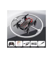 Katlanabilir Mini BK2 Drone Optik Akışlı LED Işıklı Tek Tuş Kalkış Katlanabilir Tasarım  RC DRONE (Siyah)