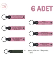 Pembe & Yeşil, Babalara Özel Günü İçin Hediye, İsim Ve Özel Mesaj Yazılabilen 6'lı Anahtarlık