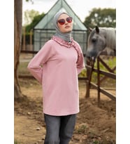 Tesettür Eşofman Üstü -Pembe