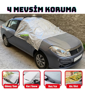 Oto Ön ve Yan Cam Brandası Aynalara Geçme Araç Camı Buzlanma Önleyici Branda Cam Üstü Kar Buz Örtüsü