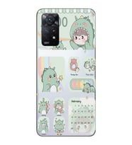 Redmi Note 12 Pro 4G Uyumlu Tatlı Dinozor Kawaii Tasarımlı Şeffaf Telefon Kılıfı