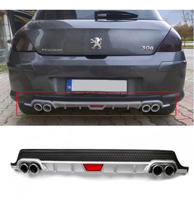 Peugeot 308 Gri Difüzör Difizör Yuvarlak Egzoz Görünüm Kulaklı Tip 2008 - 2011