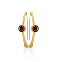 Kadir Jewellery 22 Ayar Altın Kaplama Kadın Taşlı Küpe -El İşçiliği Ve Hipoalerjenik Küpe