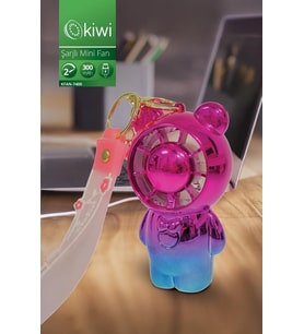 Kiwi KFAN-7400 Şarjlı Portatif Taşınabilir Ultra Sessiz Mini Fan Pembe
