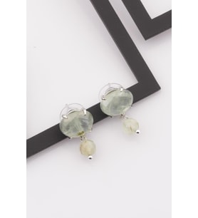 Prehnite Doğal Taş Küpe