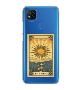 Xiaomi Redmi 9C / 10A Uyumlu The Sun Tarot Tasarımlı Şeffaf Telefon Kılıfı