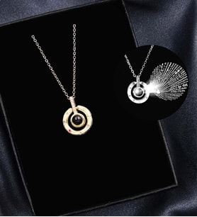 100 Dilde Seni Seviyorum Gold Renk Kolye