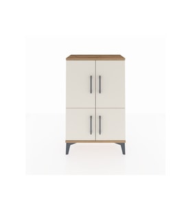 Arges Komodin 2 Raflı 4 Kapaklı 60x30x96 Çam-Aytaşı