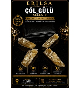 Sertifikalı Çöl Gülü Taşı Kütle - Cüzdanlık Boy Doğal Bereket Para Çekim Taşı