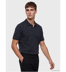 LCW Vision Lacivert Polo Yaka Desenli Erkek Tişört