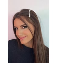 Caş Dekorasyon Beyaz Renk İncili Yan Toka- 2 Adet