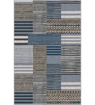 Eliana Home Baskılı, Yıkanabilir Kaymaz Taban Salon Halısı LNA1336-HT177 100x150 cm (Mavi)