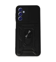 Samsung Galaxy M34 5g Kılıf Pars Lens Yüzüklü Silikon - Siyah
