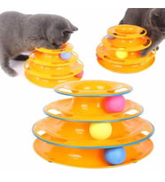 Üç Katlı Kedi Oyuncağı Seti Hareketli Top Kovalayıcı Pet Oyuncak (Karışık)