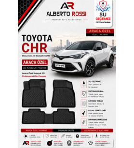 TOYOTA CHR 2016 - 2022 Araca Özel Kauçuk 3D Profesyonel Oto Paspası