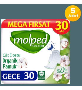 Molped Pure Soft Gece Mega Fırsat Paketi 30'lu 5 Paket