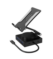 Tablet Standlı 360 Dönebilen 10 in 1 Hub Usb Hdmi Vga SD/TF Çoklayıcı Stand (Siyah)