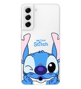 Samsung Galaxy S22 Uyumlu We Love Stitch Desenli Şeffaf Telefon Kılıfı