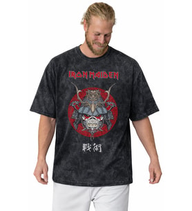 Iron Maiden Rock Metal Müzik Grubu Baskılı Unisex Oversize Vintage Yıkamalı Tişört