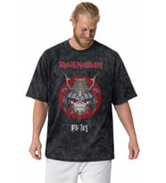 Iron Maiden Rock Metal Müzik Grubu Baskılı Unisex Oversize Vintage Yıkamalı Tişört