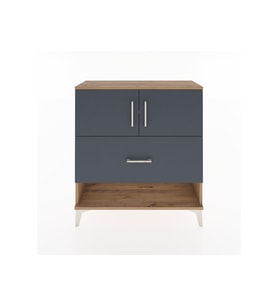 Arges Şifonyer 2 Raflı Tek Çekmeceli 2 Kapaklı 88x30x96 Çam-Antrasit