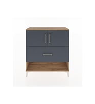 Arges Şifonyer 2 Raflı Tek Çekmeceli 2 Kapaklı 88x30x96 Çam-Antrasit