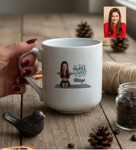 Kişiye Özel Karikatürlü Pilates Lover Kupa Bardak Doğum Günü Hediyesi