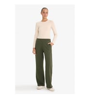 Defacto Straight Fit Beli Lastikli Basic Düz Cepli Haki Kadın Eşofman Altı F7143AX/KH211