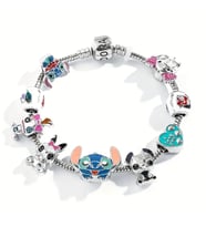 Pandora Tarz ,Disney  Mickey ve Minnie Renkli Charmlı Bİleklik, Ahşap Kutu içerisinde
