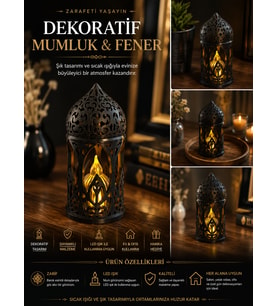 Barok Desenli Dekoratif LED Mumluk & Fener