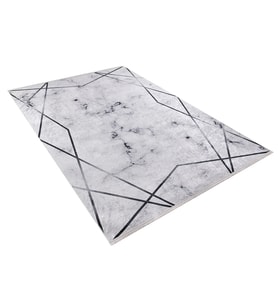Açık Gri Modern Stil Geometrik Desenli Salon Halısı Yıkanabilir Halı Koridor Yatak Odası