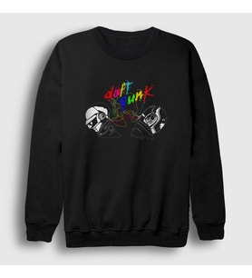 Presmono Unisex Siyah Colors Daft Punk Sweatshirt 59563tt