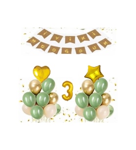 1 Yaş Kraft Gold Varaklı Iyi Ki Doğdun Banner Balon Set