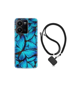 Vivo Y35 Kılıf Ipli Boyun Askılı Desenli Silikon Owl 1351