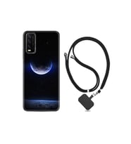 Vivo Y11s Kılıf Resimli Desenli Silikon Boyun Askılı Midnight Moon 1802
