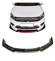 Vw Caddy Gri Renkli Şeritli Dilli Ön Lip 4 Prç Parlak Siyah ABS 2010-2015